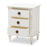 Load image into Gallery viewer, Baxton Studio Venezia French-Inspired Rustic Whitewash Wood 3-Drawer Nightstand
