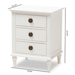 Load image into Gallery viewer, Baxton Studio Venezia French-Inspired Rustic Whitewash Wood 3-Drawer Nightstand
