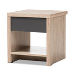 Load image into Gallery viewer, Baxton Studio Jamie Modern And Contemporary Two-Tone Oak And Grey Wood 1-Drawer 1-Shelf Nightstand
