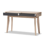 Load image into Gallery viewer, Baxton Studio Fella Mid-Century Modern 2-Drawer Oak And Grey Wood Study Desk
