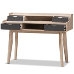 Load image into Gallery viewer, Baxton Studio Fella Mid-Century Modern 4-Drawer Oak And Grey Wood Study Desk
