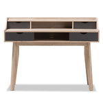 Load image into Gallery viewer, Baxton Studio Fella Mid-Century Modern 4-Drawer Oak And Grey Wood Study Desk
