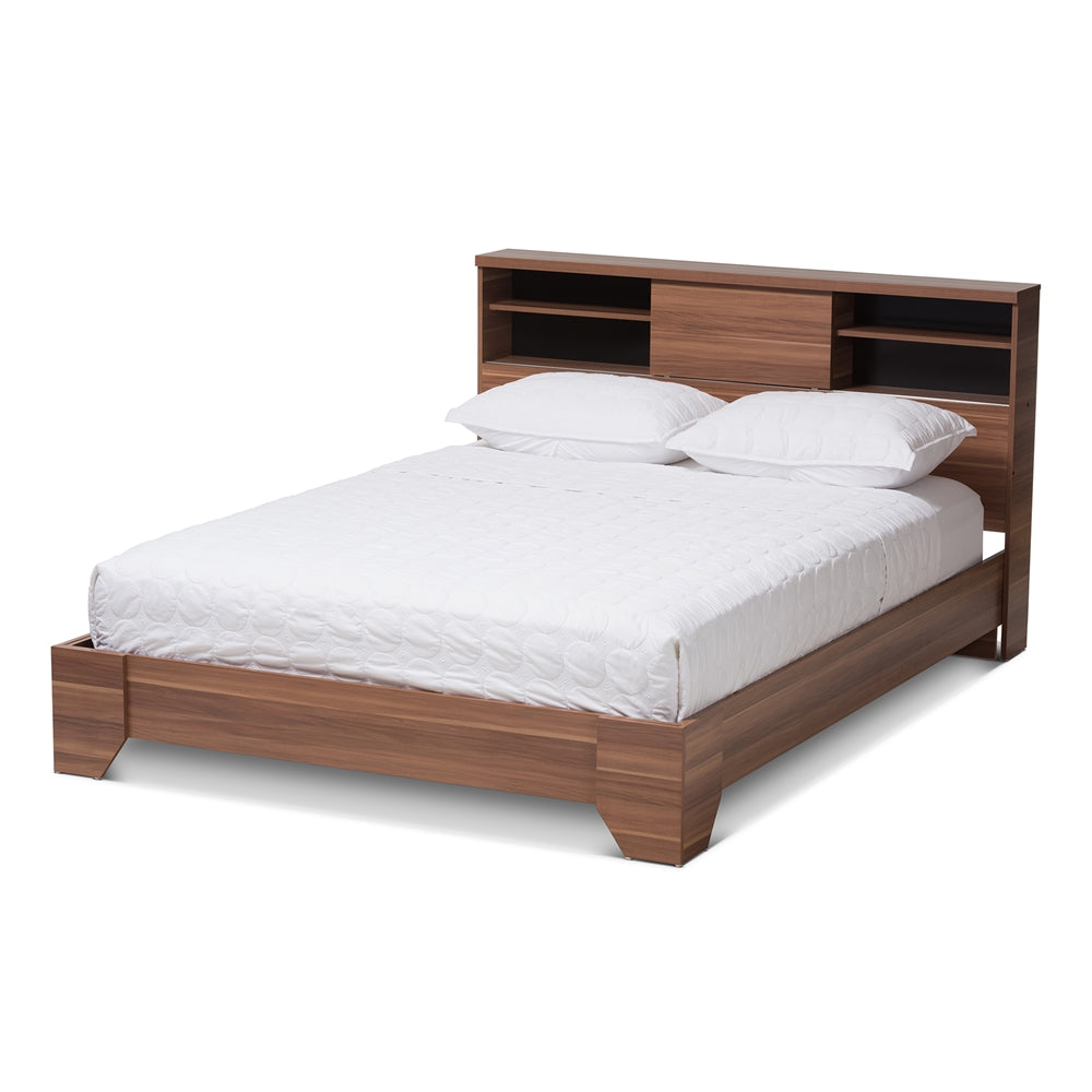 Baxton Studio Vanda Modern and Contemporary Two-Tone Wood Platform Bed - Queen Size