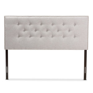 Baxton Studio Windsor Modern And Contemporary Greyish Beige Fabric Upholstered Full Size Headboard