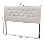 Load image into Gallery viewer, Baxton Studio Windsor Modern And Contemporary Greyish Beige Fabric Upholstered King Size Headboard
