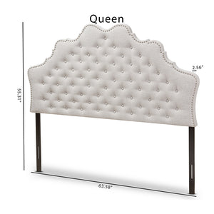 Baxton Studio Hilda Modern And Contemporary Greyish Beige Fabric King Size Headboard