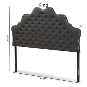 Baxton Studio Hilda Modern And Contemporary Dark Grey Fabric King Size Headboard