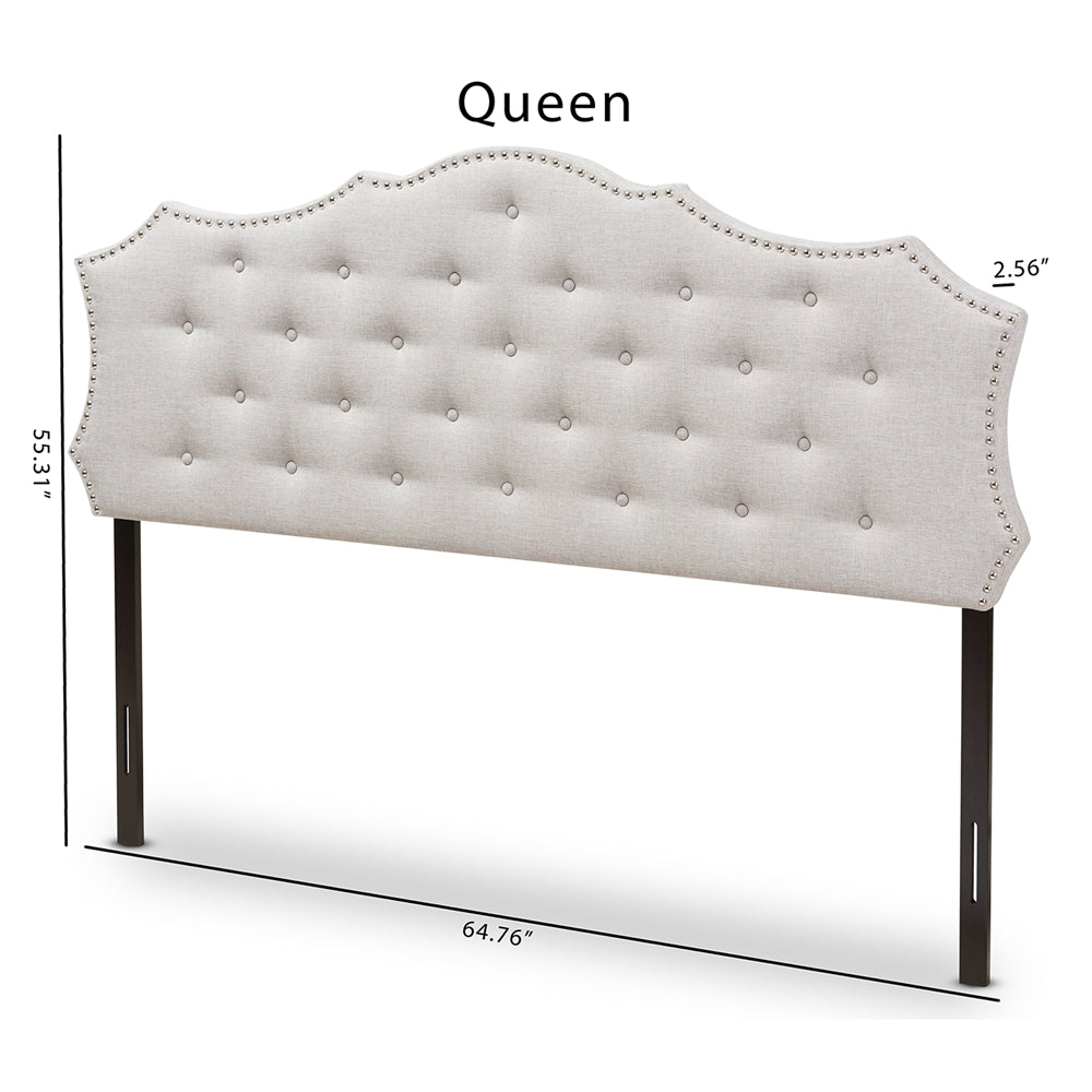 Baxton Studio Aurora Modern And Contemporary Greyish Beige Fabric Queen Size Headboard