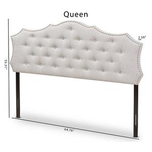 Baxton Studio Aurora Modern And Contemporary Greyish Beige Fabric Queen Size Headboard