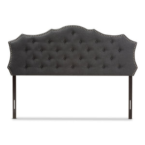 Baxton Studio Aurora Modern And Contemporary Dark Grey Fabric King Size Headboard