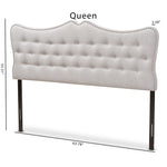 Load image into Gallery viewer, Baxton Studio Emma Modern And Contemporary Greyish Beige Fabric Queen Size Headboard
