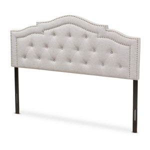 Baxton Studio Edith Modern And Contemporary Greyish Beige Fabric King Size Headboard