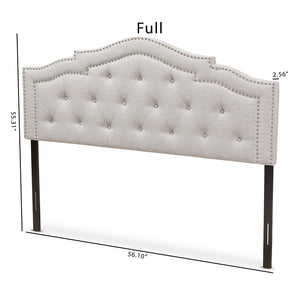 Baxton Studio Edith Modern And Contemporary Greyish Beige Fabric Queen Size Headboard