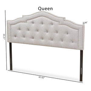 Baxton Studio Edith Modern And Contemporary Greyish Beige Fabric Queen Size Headboard