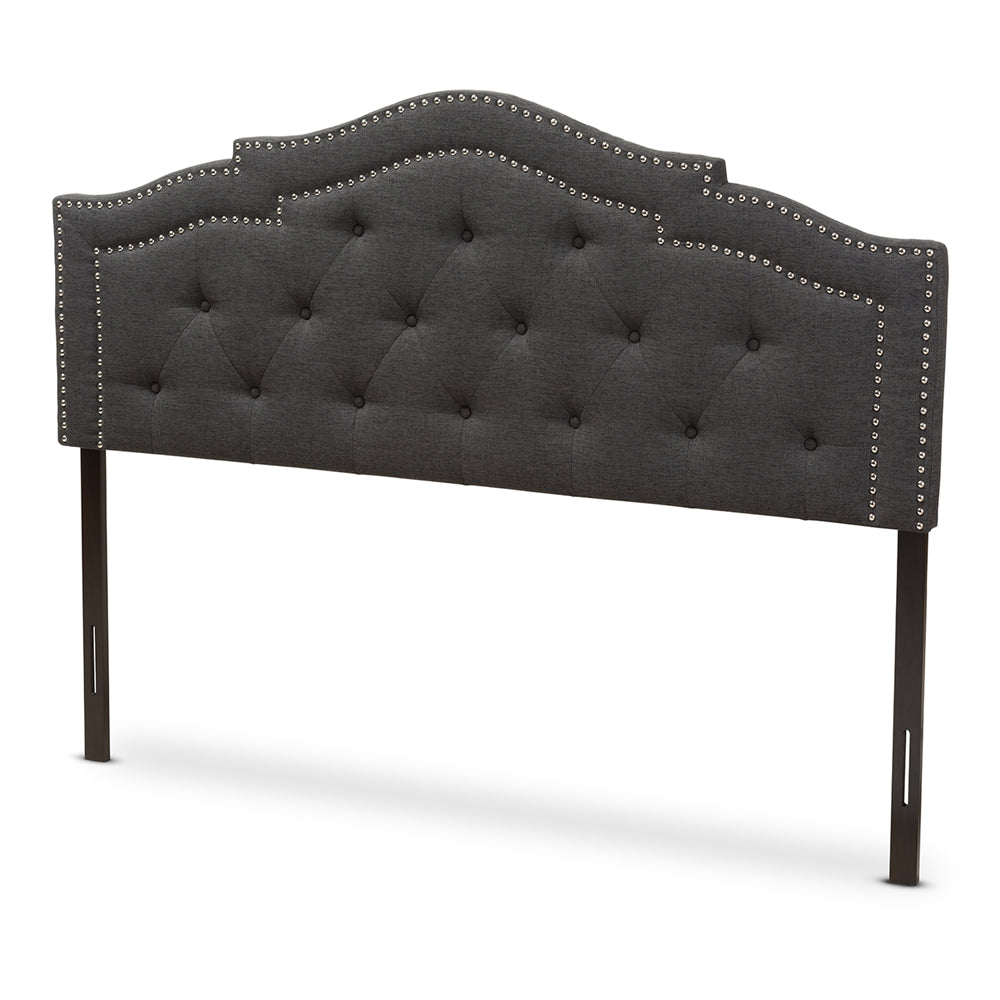 Baxton Studio Edith Modern And Contemporary Dark Grey Fabric King Size Headboard