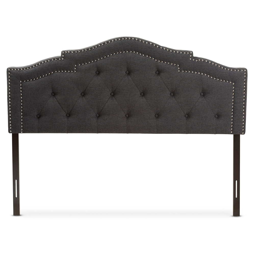 Baxton Studio Edith Modern And Contemporary Dark Grey Fabric King Size Headboard