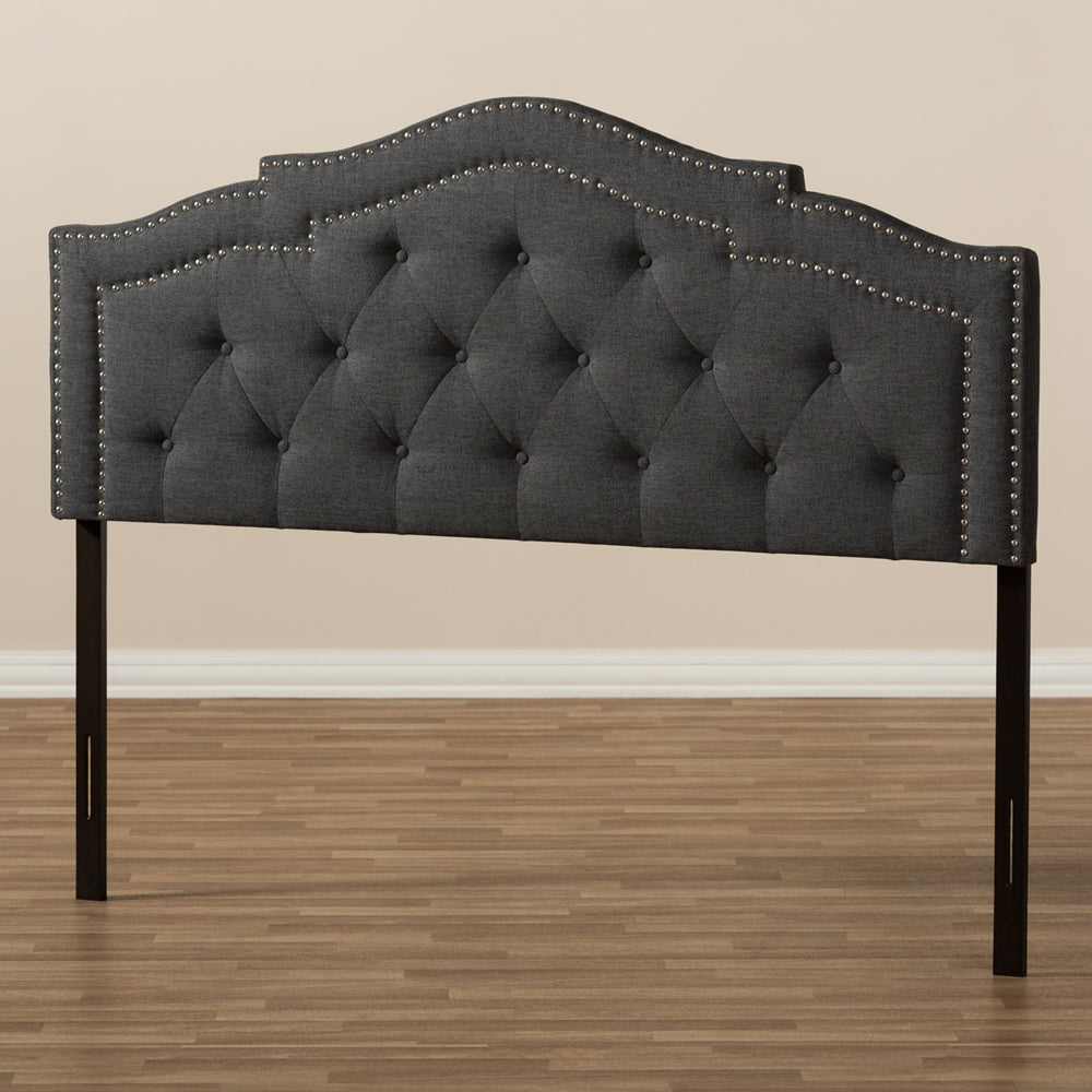 BAXTON STUDIO EDITH MODERN AND CONTEMPORARY DARK GREY FABRIC KING SIZE HEADBOARD