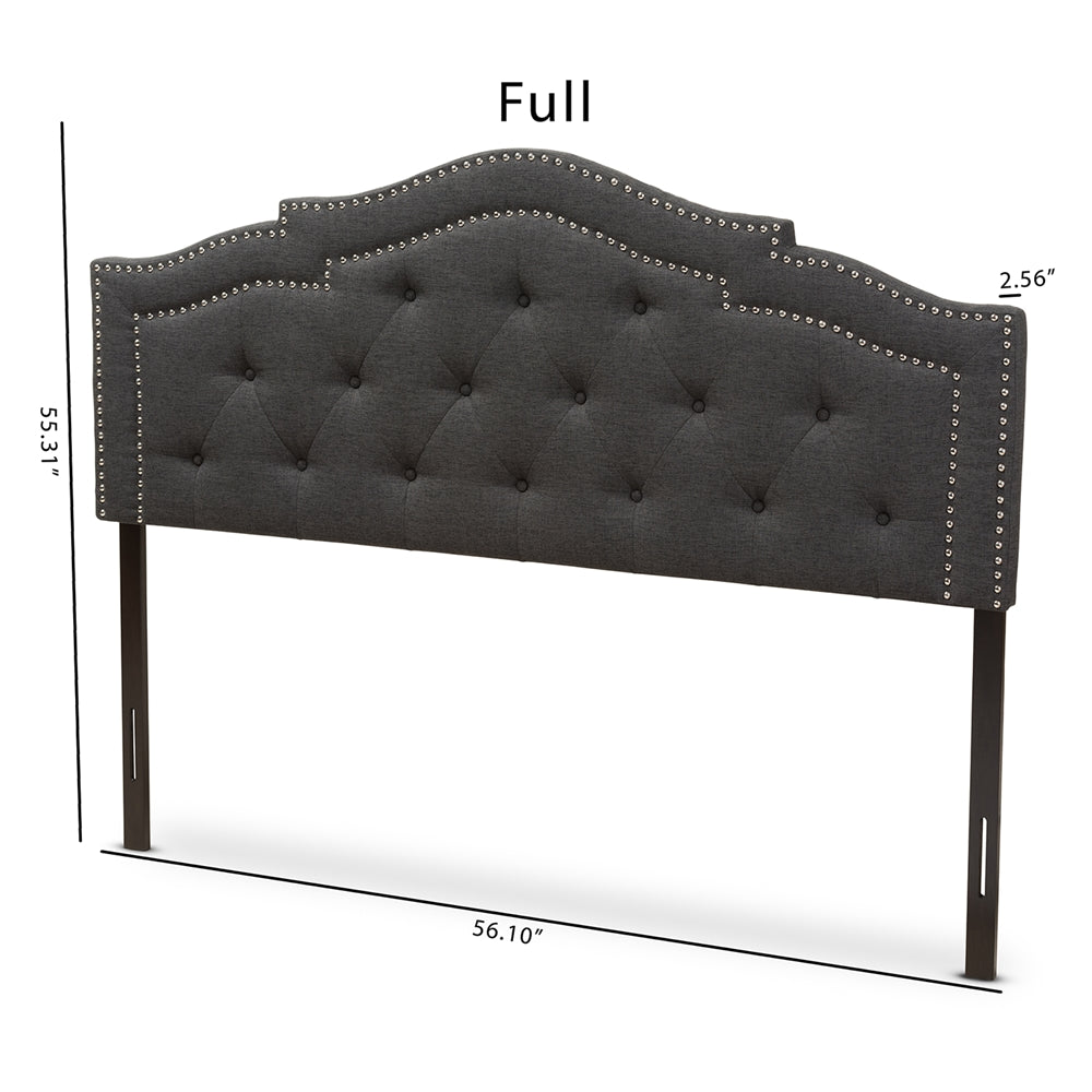 Baxton Studio Edith Modern And Contemporary Dark Grey Fabric King Size Headboard