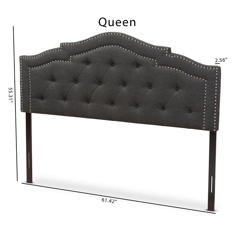 Baxton Studio Edith Modern And Contemporary Dark Grey Fabric Queen Size Headboard