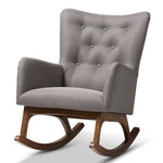 Load image into Gallery viewer, Baxton Studio Waldmann Mid-Century Modern Grey Fabric Upholstered Rocking Chair
