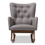 Load image into Gallery viewer, Baxton Studio Waldmann Mid-Century Modern Grey Fabric Upholstered Rocking Chair
