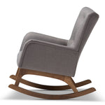 Load image into Gallery viewer, Baxton Studio Waldmann Mid-Century Modern Grey Fabric Upholstered Rocking Chair
