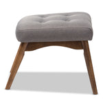 Load image into Gallery viewer, BAXTON STUDIO WALDMANN MID-CENTURY MODERN GREY FABRIC UPHOLSTERED OTTOMAN
