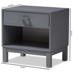 Load image into Gallery viewer, Baxton Studio Deirdre Modern And Contemporary Grey Wood 1-Drawer Nightstand
