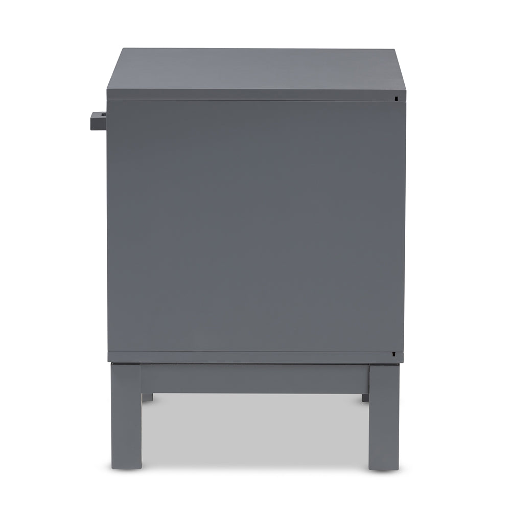 Baxton Studio Deirdre Modern And Contemporary Grey Wood 1-Drawer Nightstand