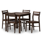 Load image into Gallery viewer, Baxton Studio Lovy Modern And Contemporary Walnut-Finished 5-Piece Dining Set
