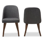 Load image into Gallery viewer, Baxton Studio Cody Mid-Century Modern Dark Grey Fabric Upholstered Walnut Finished Wood Dining Chair (Set Of 2)
