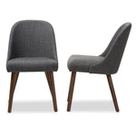 Load image into Gallery viewer, Baxton Studio Cody Mid-Century Modern Dark Grey Fabric Upholstered Walnut Finished Wood Dining Chair (Set Of 2)
