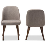 Load image into Gallery viewer, Baxton Studio Cody Mid-Century Modern Light Grey Fabric Upholstered Walnut Finished Wood Dining Chair (Set Of 2)
