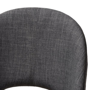 Baxton Studio Wesley Mid-Century Modern Dark Grey Fabric Upholstered Walnut Finished Wood Dining Chair (Set Of 2)