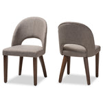 Load image into Gallery viewer, Baxton Studio Wesley Mid-Century Modern Light Grey Fabric Upholstered Walnut Finished Wood Dining Chair (Set Of 2)
