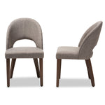 Load image into Gallery viewer, Baxton Studio Wesley Mid-Century Modern Light Grey Fabric Upholstered Walnut Finished Wood Dining Chair (Set Of 2)
