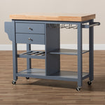 Load image into Gallery viewer, Baxton Studio Sunderland Coastal And Farmhouse Grey Wood Kitchen Cart
