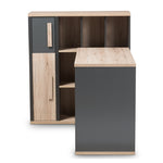 Load image into Gallery viewer, Baxton Studio Pandora Modern And Contemporary Dark Grey And Light Brown Two-Tone Study Desk With Built-In Shelving Unit
