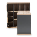 Load image into Gallery viewer, Baxton Studio Pandora Modern And Contemporary Dark Grey And Light Brown Two-Tone Study Desk With Built-In Shelving Unit
