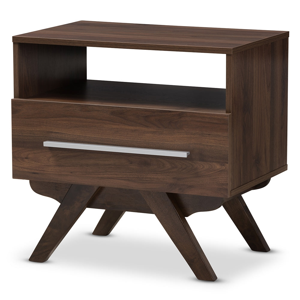 Baxton Studio Ashfield Mid-Century Modern Finished Wood Nightstand