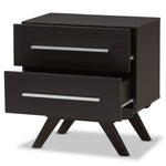 Load image into Gallery viewer, Baxton Studio Auburn Mid-Century Modern Espresso Brown Finished Wood 2-Drawer Nightstand
