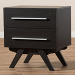 Load image into Gallery viewer, Baxton Studio Auburn Mid-Century Modern Espresso Brown Finished Wood 2-Drawer Nightstand
