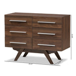 Load image into Gallery viewer, Baxton Studio Auburn Mid-Century Modern Walnut Brown Finished Wood 6-Drawer Dresser
