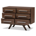 Load image into Gallery viewer, Baxton Studio Auburn Mid-Century Modern Walnut Brown Finished Wood 6-Drawer Dresser
