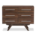 Load image into Gallery viewer, Baxton Studio Auburn Mid-Century Modern Walnut Brown Finished Wood 6-Drawer Dresser
