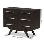 Load image into Gallery viewer, Baxton Studio Auburn Mid-Century Modern Espresso Brown Finished Wood 6-Drawer Dresser
