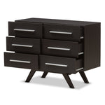 Load image into Gallery viewer, Baxton Studio Auburn Mid-Century Modern Espresso Brown Finished Wood 6-Drawer Dresser
