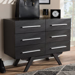 Load image into Gallery viewer, Baxton Studio Auburn Mid-Century Modern Espresso Brown Finished Wood 6-Drawer Dresser
