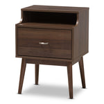 Load image into Gallery viewer, Baxton Studio Disa Mid-Century Modern Walnut Brown Finished Nightstand
