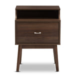 Load image into Gallery viewer, Baxton Studio Disa Mid-Century Modern Walnut Brown Finished Nightstand
